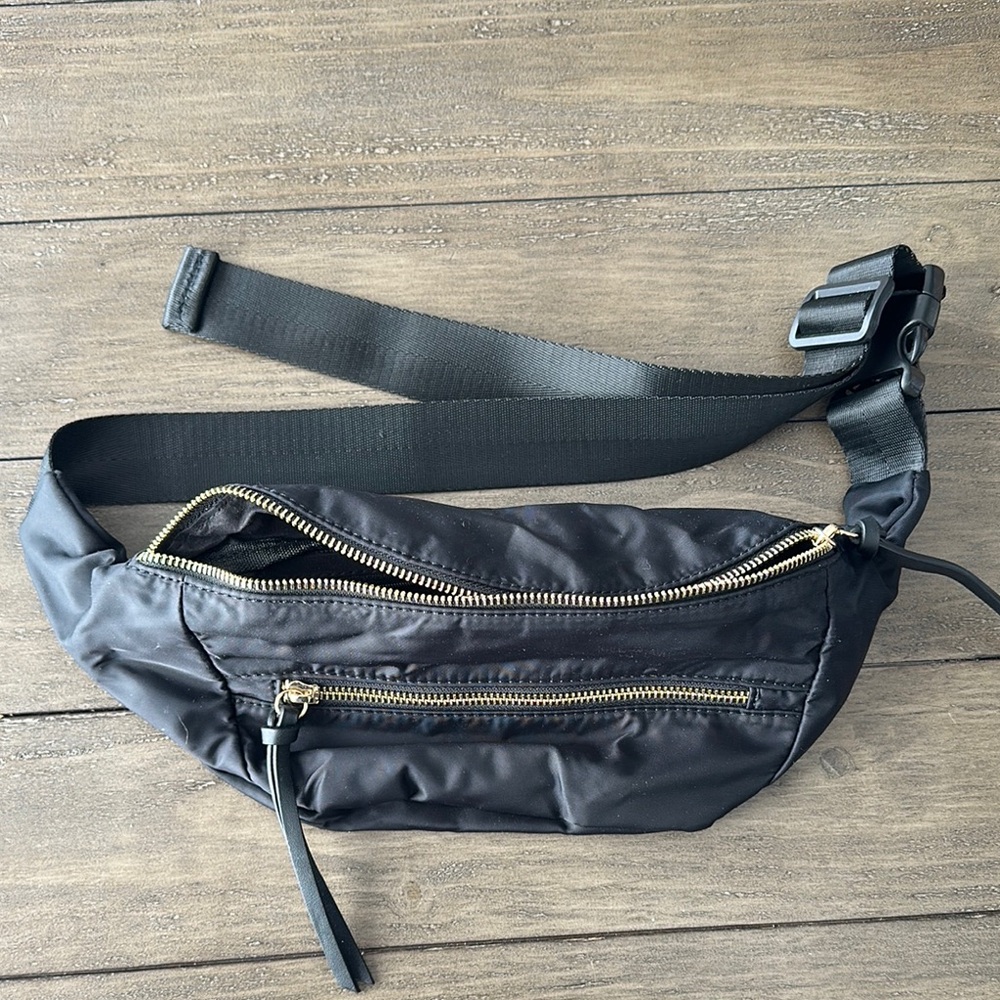 Black Nylon Belt Bag